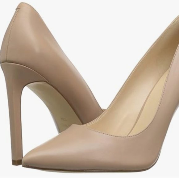 NEW Nine West Womens Tatiana Pointy Toe Pump Leather barely nude sz 6.5 - Picture 1 of 8